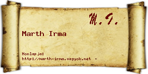 Marth Irma névjegykártya